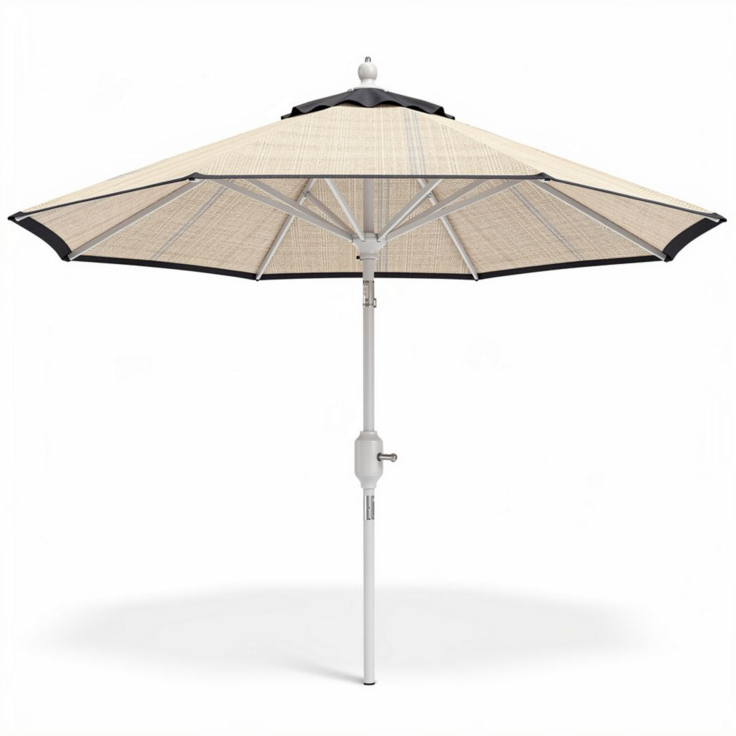 Outdoor patio umbrella with aluminum frame and beige canopy 230 x 230 x 250cm