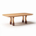 Solid wood dining table with natural finish and unique leg design 200 x 100 x 75cm