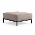 Square outdoor ottoman with metal frame and fabric cushion 60 x 60 x 30cm